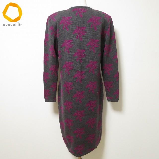 wnc グッチ GUCCI オールドグッチ ワンピース ニット 48 グレー ピンク
