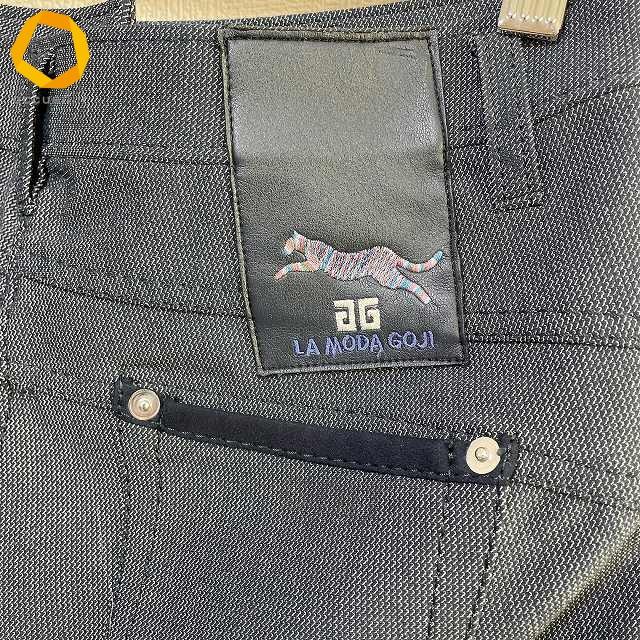anc イタリヤ 伊太利屋 ラ モーダ ゴジ La Moda GOJI パンツ 9 紺 ロゴ 