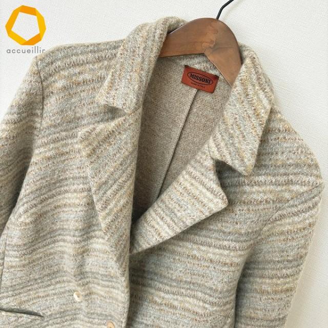wxc ミッソーニ MISSONI ジャケット 44 ベージュ モヘヤ混 イタリア製