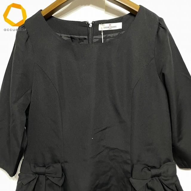 #anc ギャラリービスコンティ GALLERY VISCONTI ワンピース 3 黒 リボン 五分袖 タグ付き 美品 レディース [982408] |  | 02