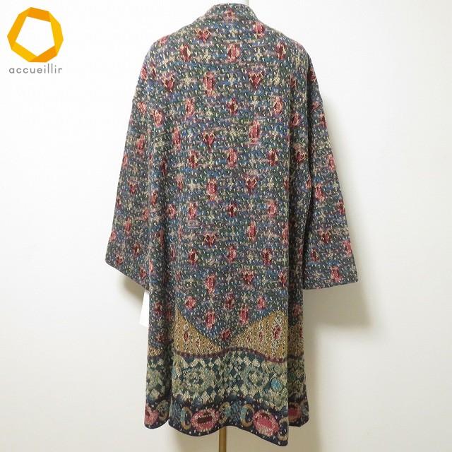 wnc ミッソーニ MISSONI コート ニット L 緑 紫 青 ピンク ハイネック 