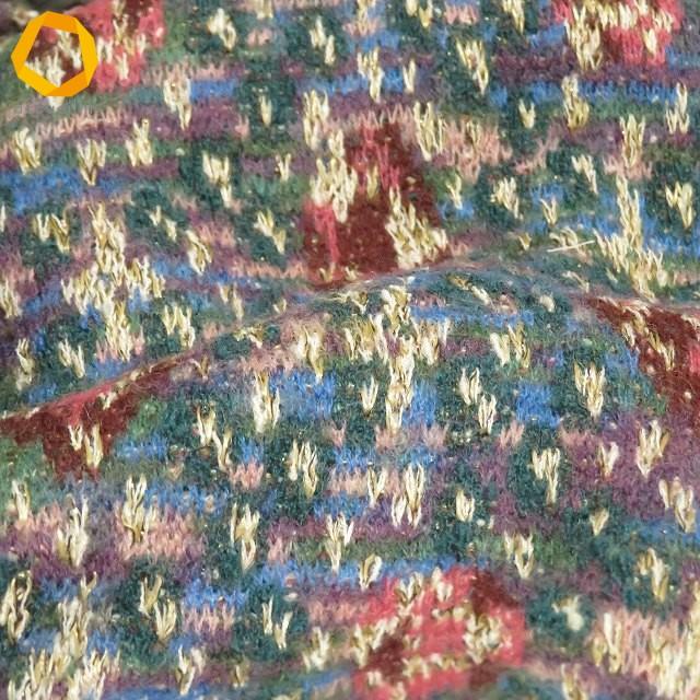 wnc ミッソーニ MISSONI コート ニット L 緑 紫 青 ピンク ハイネック 