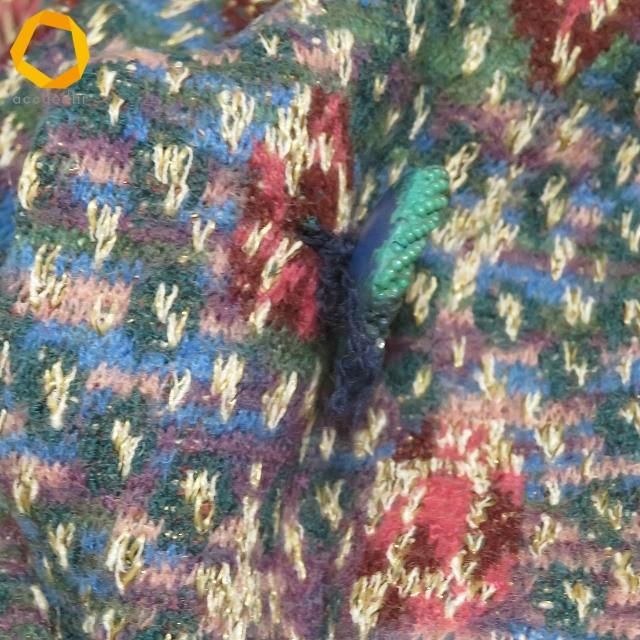wnc ミッソーニ MISSONI コート ニット L 緑 紫 青 ピンク ハイネック 