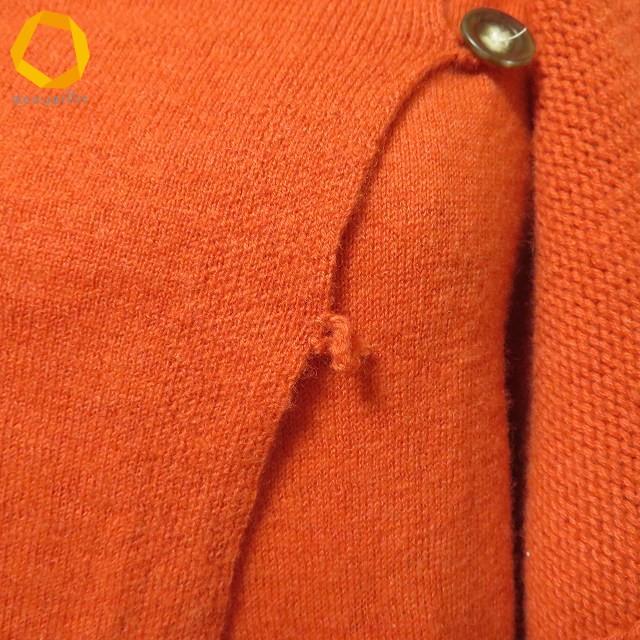 ヒロコビス ニットカーディガン ウール 11 オレンジ 長袖 アシンメトリー wnc ヒロコビス HIROKO BIS カーディガン ニット 11 オレンジ 重ね着風