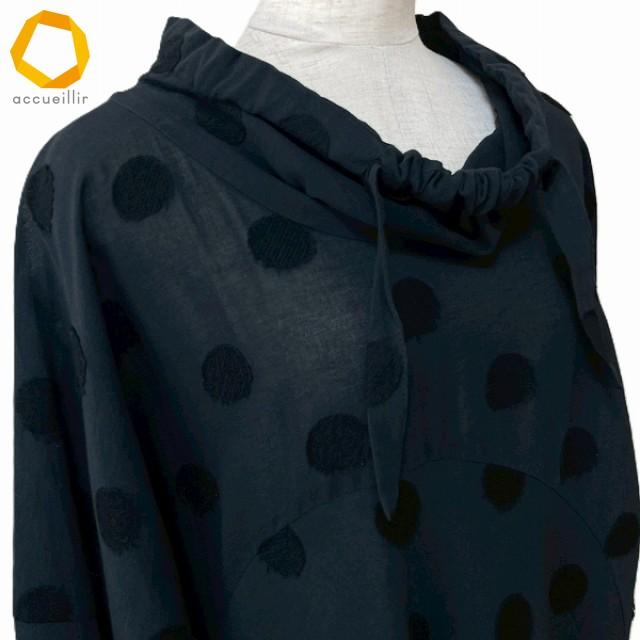 anc ジウセンソユニコ 慈雨 Sensounico ワンピース 40 黒 ドット 水玉