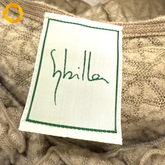 sybilla シビラ　柄　カットソー　七分丈 wnc シビラ Sybilla アンサンブル M ベージュ系 フリル 柄 七分袖
