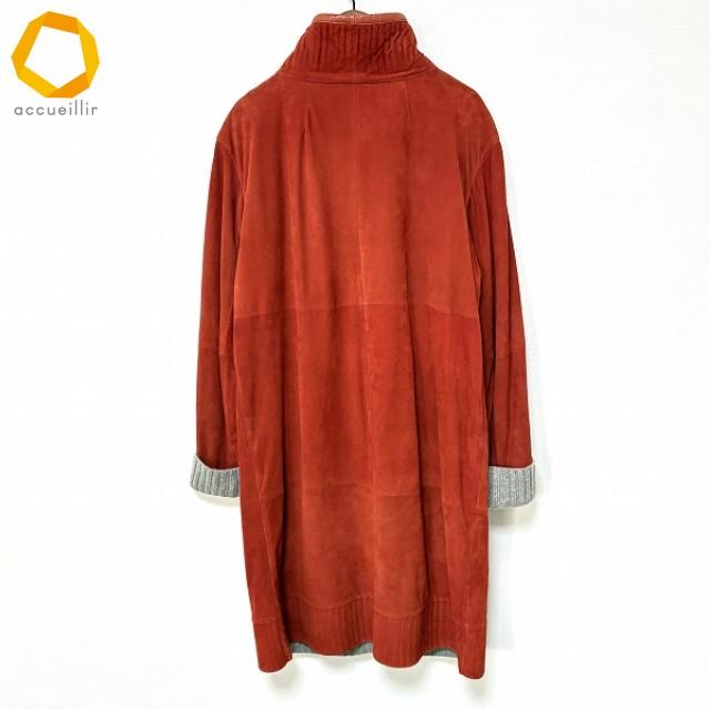 wnc アニオナ AGNONA コート 46 オレンジ グレー カシミヤ シープ 