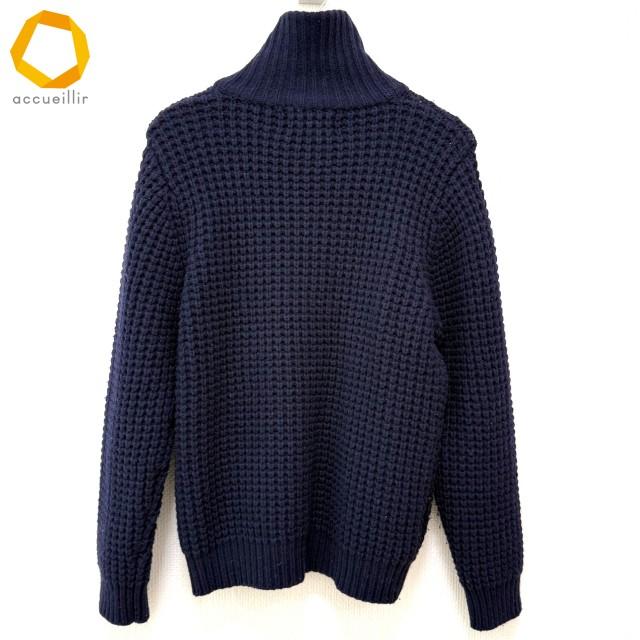 wnc ジュンハシモト junhashimoto カーディガン M 紺 ニット ジップ 