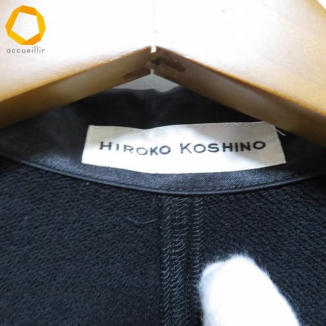 anc ヒロココシノ HIROKOKOSHINO ジャケット 40 黒 麻混 ステッチ 
