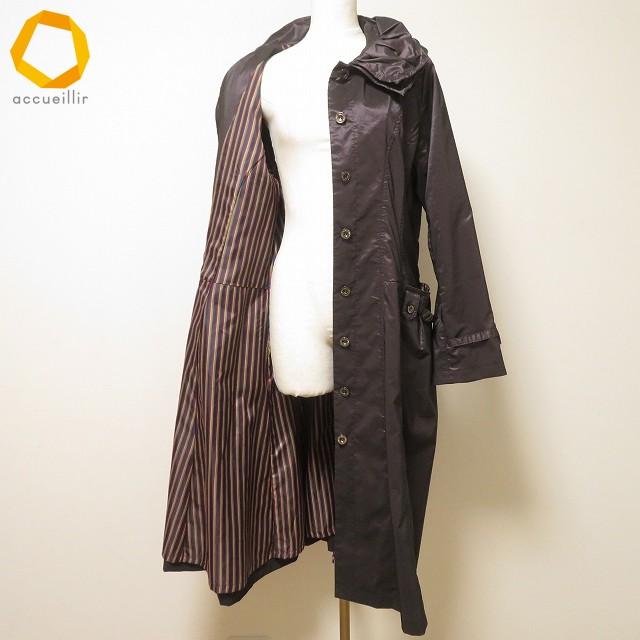anc コーザノストラ COSA-NOSTRA コート 40 紫系 ステンカラー 光沢 