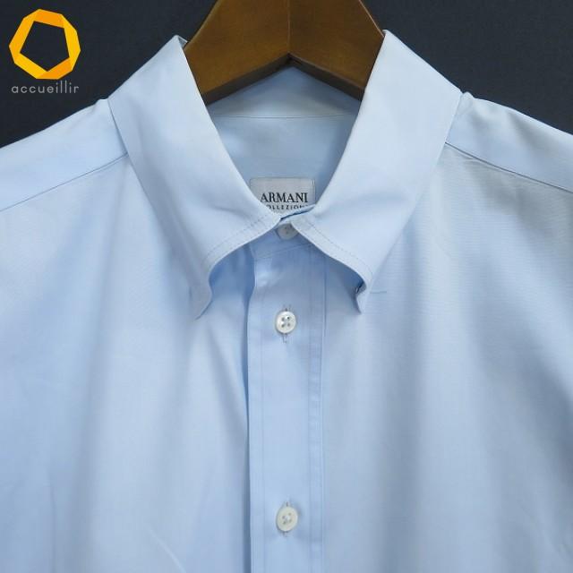 a アルマーニコレツォーニ ARMANI COLLEZIONI シャツ 43/17 水色 長袖