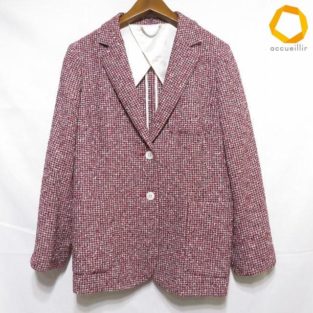 snc アクアスキュータム Aquascutum ジャケット 赤 白 紺 チェック 麻 