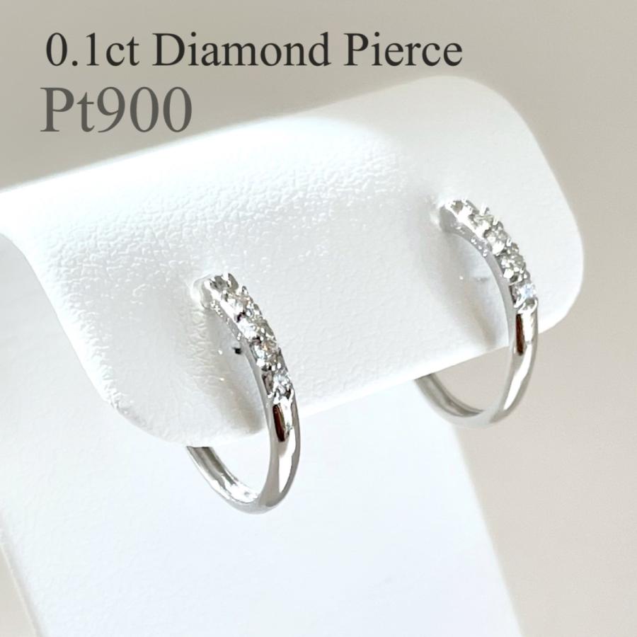 ピアス ダイヤモンド プラチナ ジュエリー フープピアス Pt900 Diampnd 