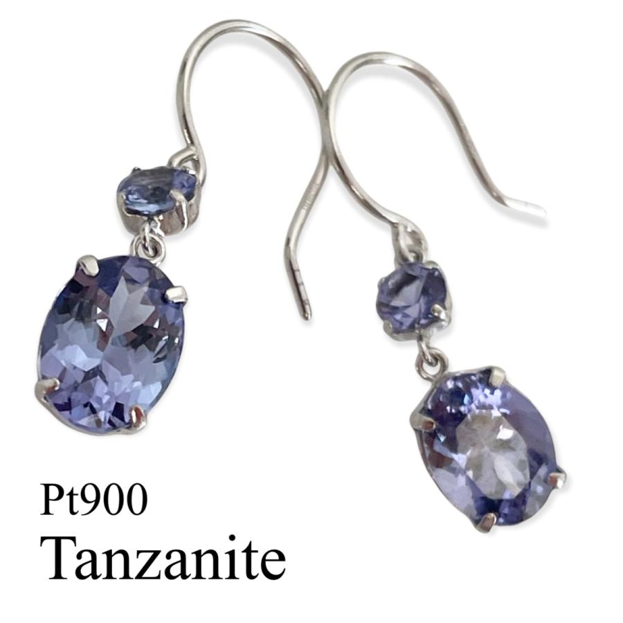 宅配 ポイント10倍10月11日01 59まで ピアス プラチナ シンプル タンザナイト ロングピアス フックピアス レディース 揺れる チェーン タッセル フリンジ 宝石ピアス の 送料無料 人気 ピアス