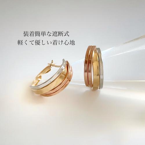 K18 18金 pt900 プラチナ　フープピアス トリニティ 4×20 トリニティ ピアス プラチナ 18金地金ピアス フープピアス K18 Pt900