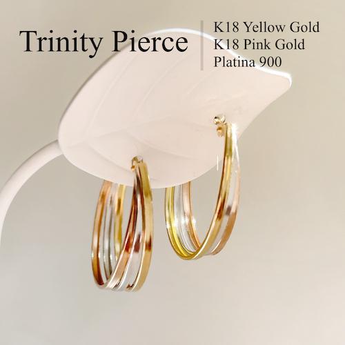 トリニティ ピアス 18金 プラチナ 地金ピアス フープピアス K18 Pt900