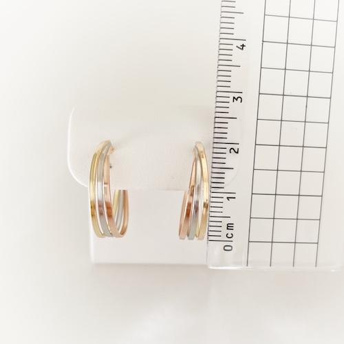 トリニティ ピアス 18金 プラチナ 地金ピアス フープピアス K18 Pt900