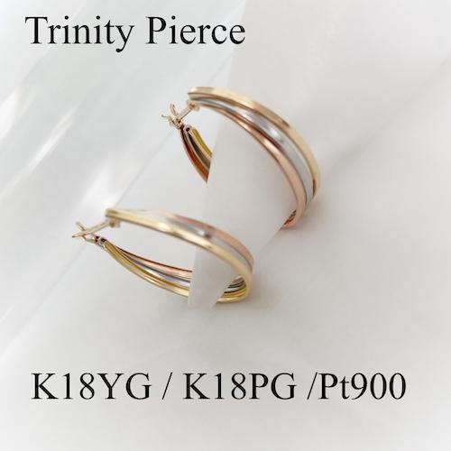 トリニティ ピアス 18金 プラチナ 地金ピアス フープピアス K18 Pt900
