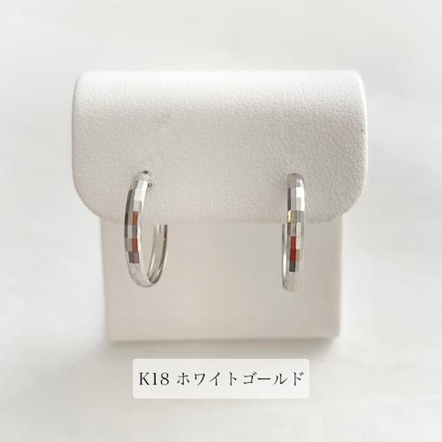 フープ ピアス 18k 地金ピアス 18金 ホワイトゴールド K18 フープ ピアス 18k 地金ピアス 18金 ホワイトゴールド K18