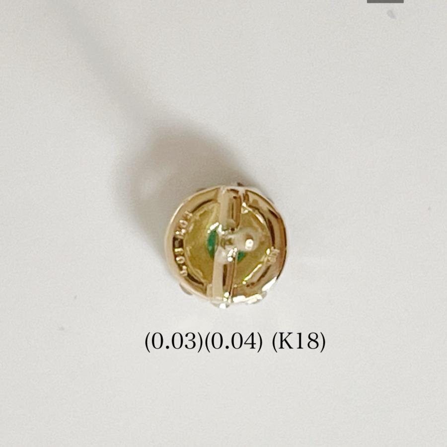 エメラルド ダイヤモンド　ピアス  18金　K18 スタッド　取り巻きピアス   レディース  5月 誕生石 翠玉  誕生日 色石 記念日 プレゼントの画像