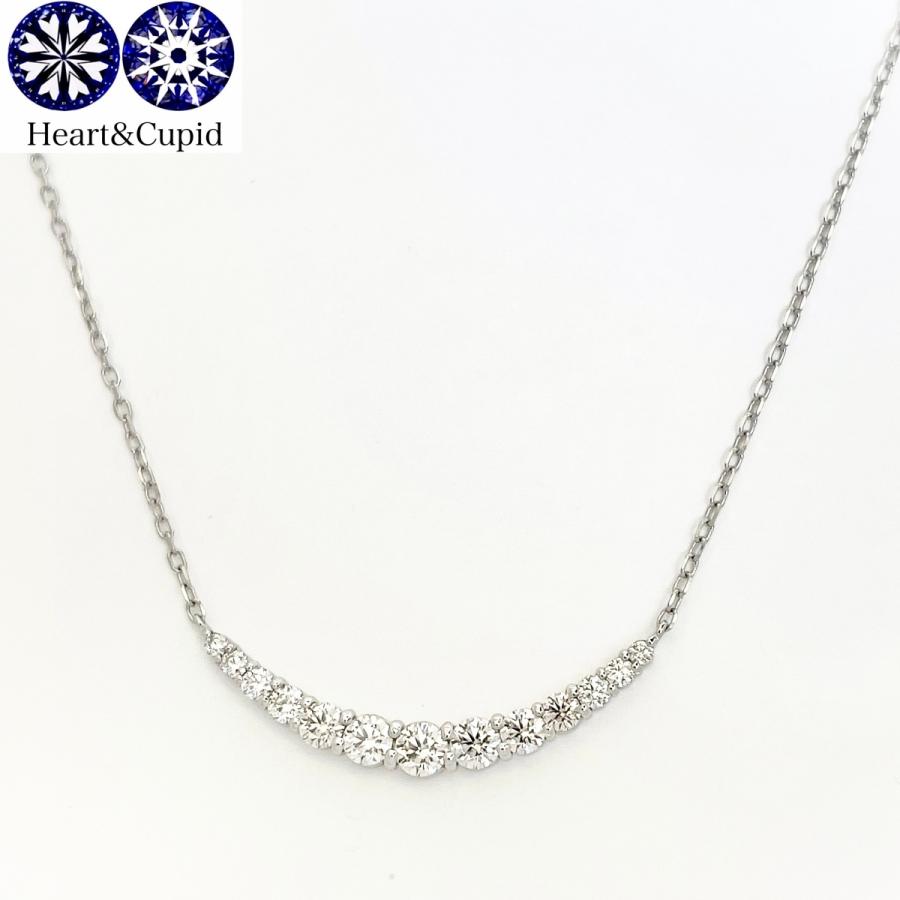 H&C鑑別カード付 プラチナ900 ダイヤモンドラインネックレス 0.5 H&C鑑別カード付 プラチナ900 ダイヤモンドラインネックレス 0.5