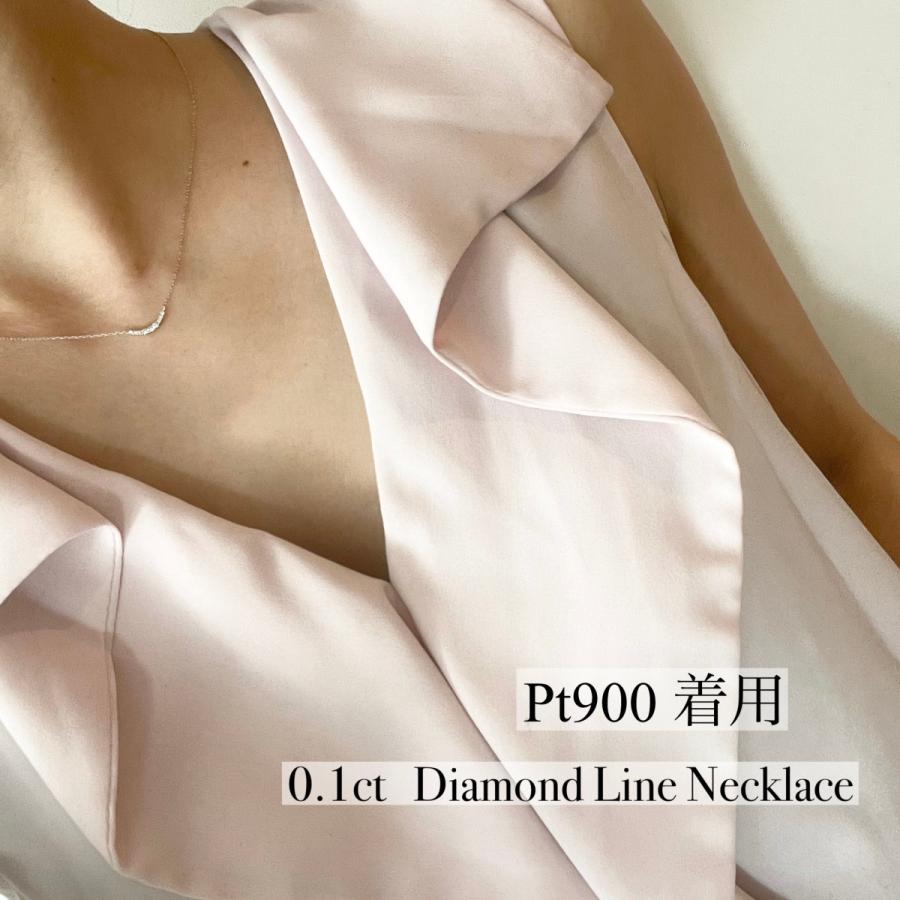 プラチナ ダイヤモンド ライン ネックレス グラデーション 0.1ct Pt900