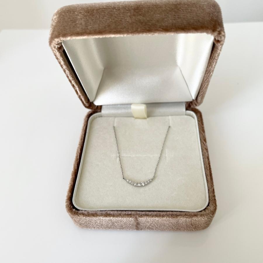 プラチナ ダイヤモンド ライン ネックレス グラデーション 0.1ct Pt900