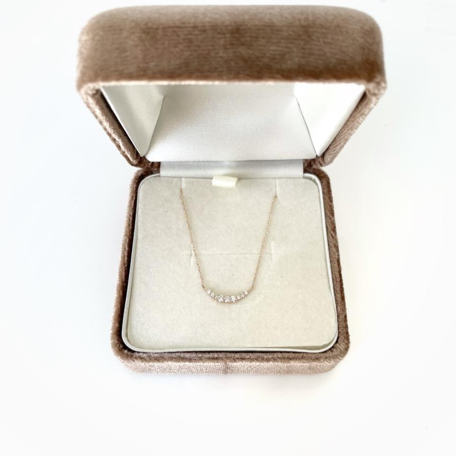 18金 K18 ダイヤモンド ライン ネックレス グラデーション 0.1ct