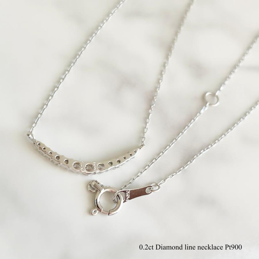 プラチナ ダイヤモンド ライン ネックレス Pt900 グラデーション 0.2ct