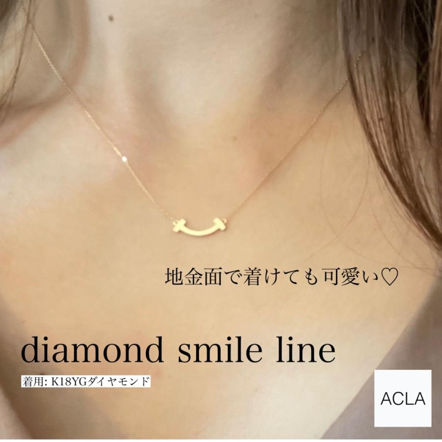 Pt900 ダイヤモンド Pt850 　スマイルダイヤモンドネックレス PT900/PT850 ダイヤモンド ネックレス 0.323CT | MOLTS
