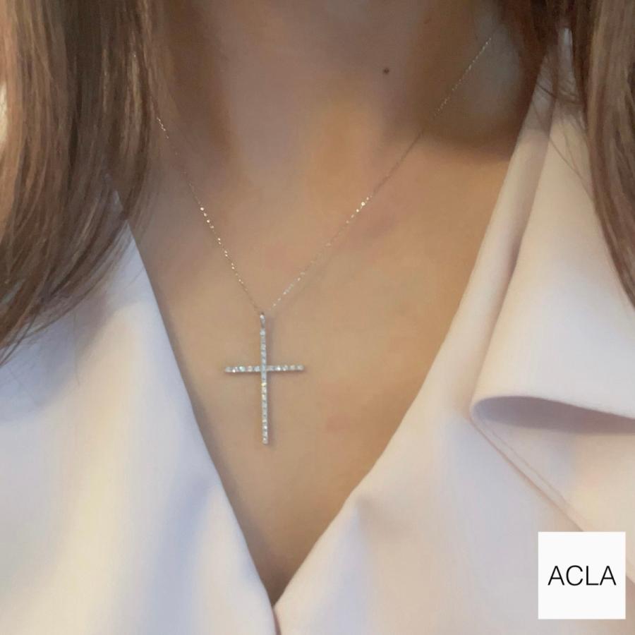 クロス ネックレス プラチナ ダイヤモンド 0.2十字架 ペンダント 0  