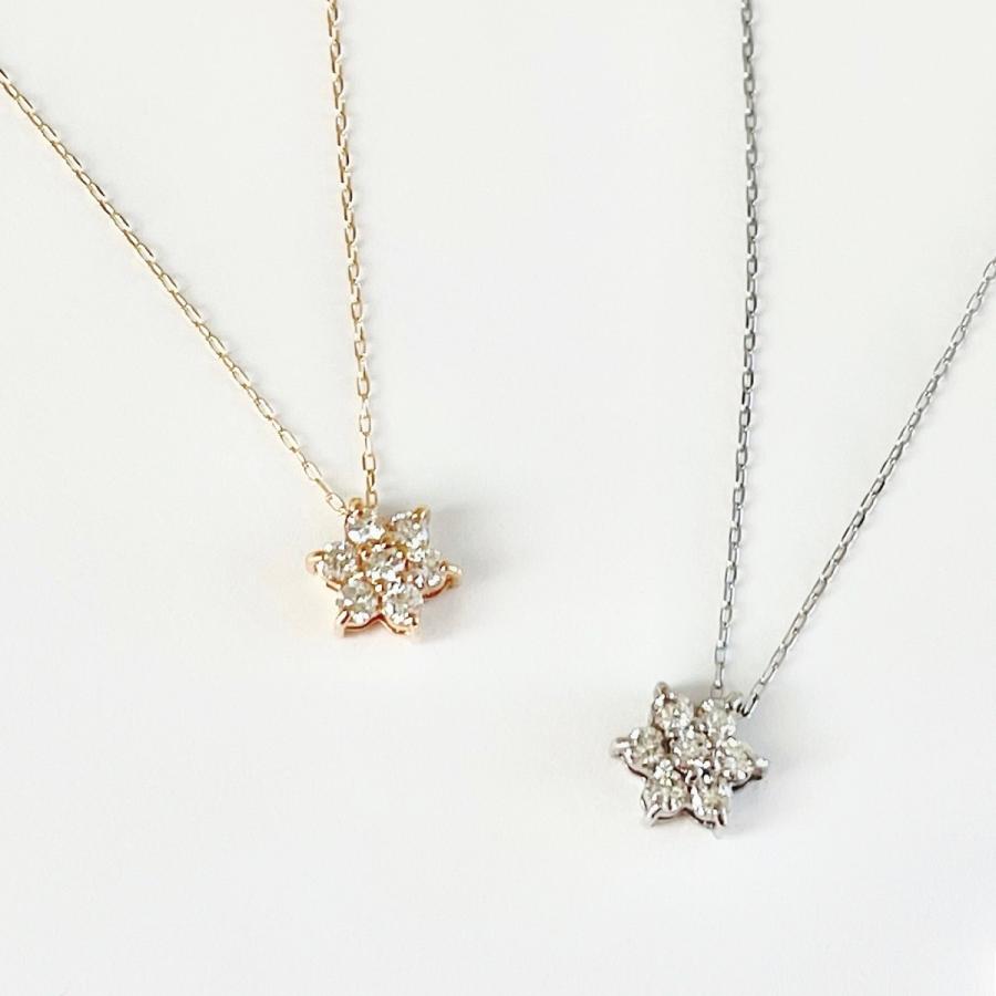 ネックレス 18金 K18 ダイヤモンド 0.1ct 天然 ダイヤ 華奢