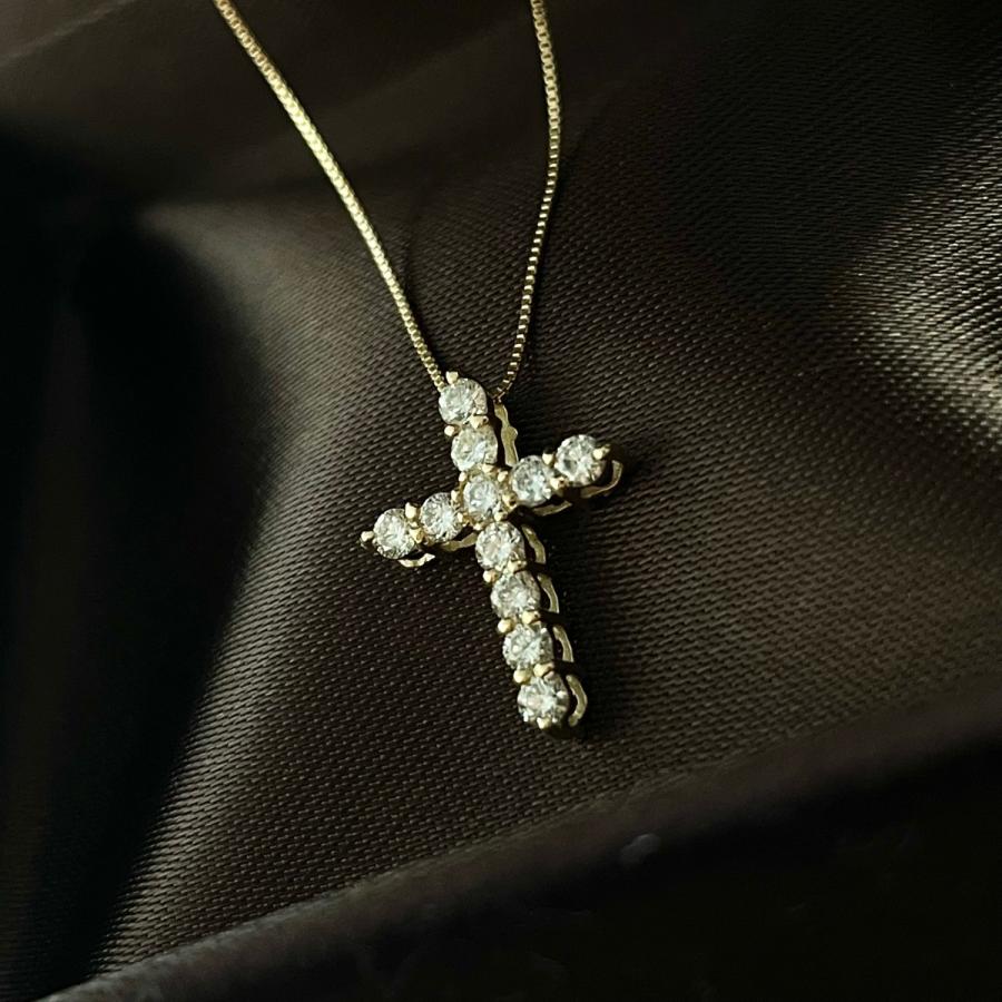 18金 クロス ネックレス ダイヤモンドネックレス 18k K18 18金 クロス ネックレス ダイヤモンドネックレス 18k K18
