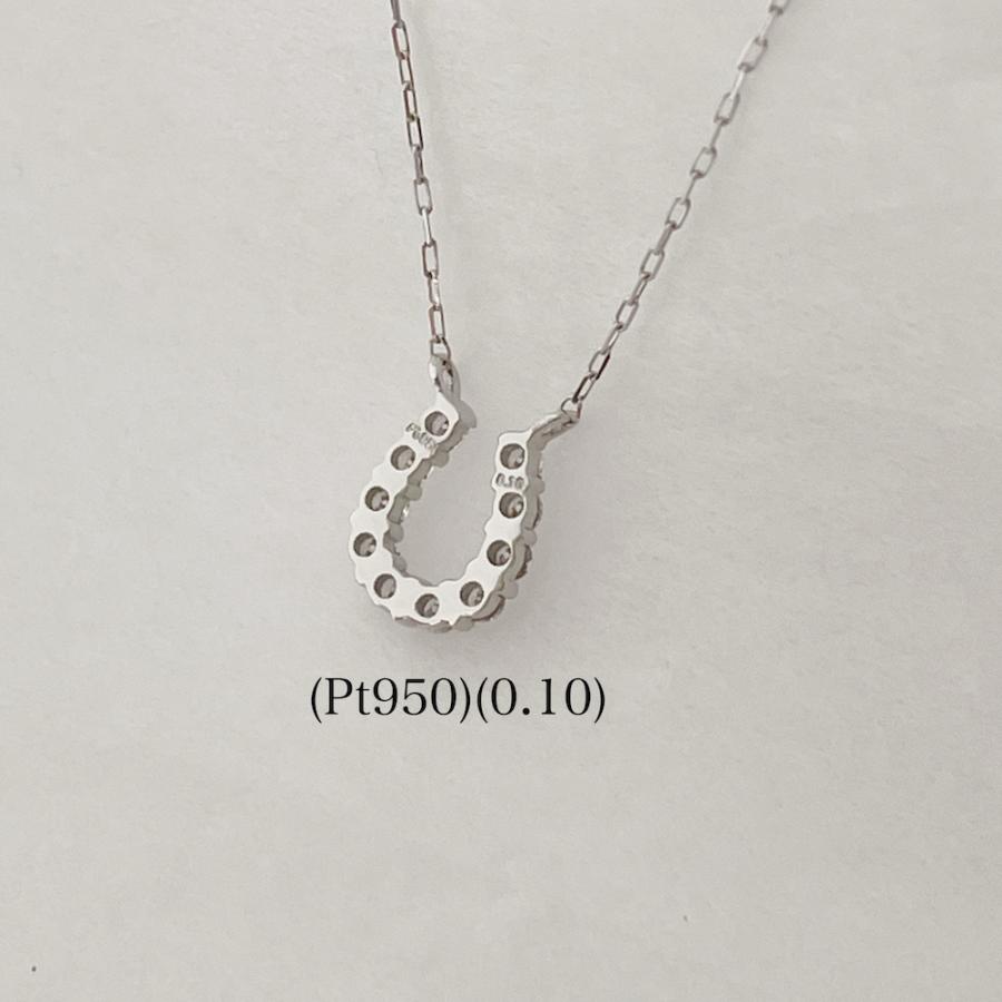 プラチナ ネックレス ダイヤモンド 馬蹄 ホースシュー 0.1ct