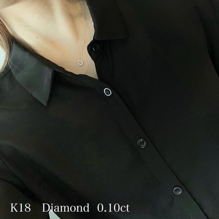 18金 K18 ネックレス ダイヤモンド　馬蹄　ホースシュー　0.1ct レディース ジュエリー ゴールド 小さめ 馬蹄ネックレスの画像