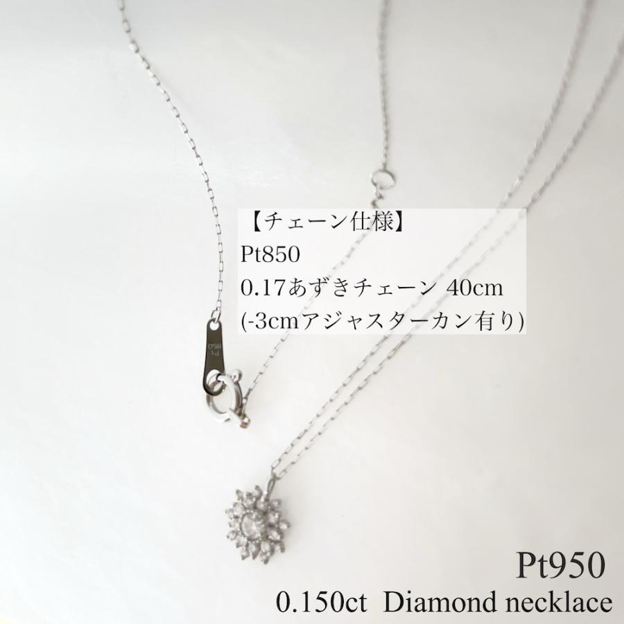 プラチナ ネックレス ダイヤモンド フラワー 取り巻き 0.15ct 天然