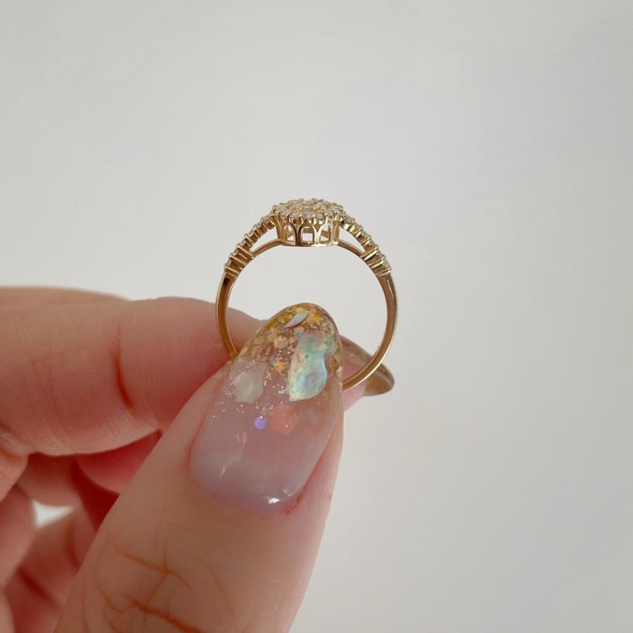 18金 ダイヤモンド リング 丸 細い 指輪 0.3ct 取り巻きリング 