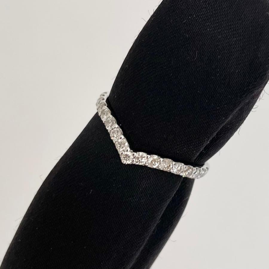 V ダイヤモンド リング プラチナ 指輪 V字 ライン Pt950 0.3ct ハーフ