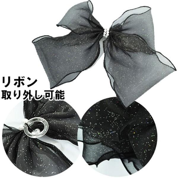 取外しできるリボン付きらきらグリッターラメオーガンジーショール レディース |  | 02