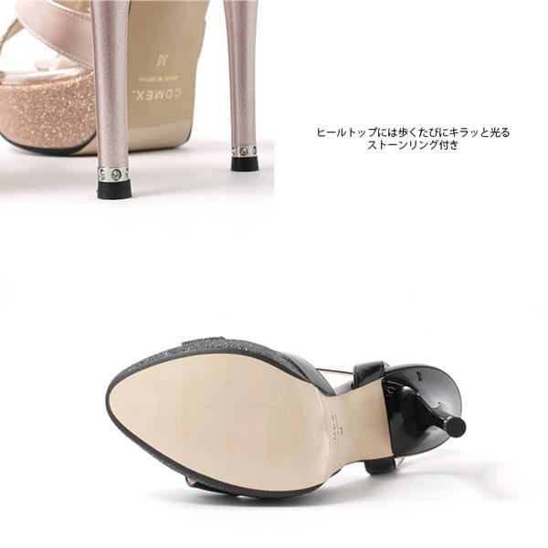COMEX（コメックス） パンプス ハイヒール オープントゥ ラメ サンダル