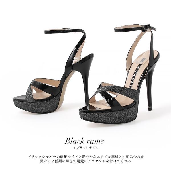 COMEX（コメックス） パンプス ハイヒール オープントゥ ラメ サンダル