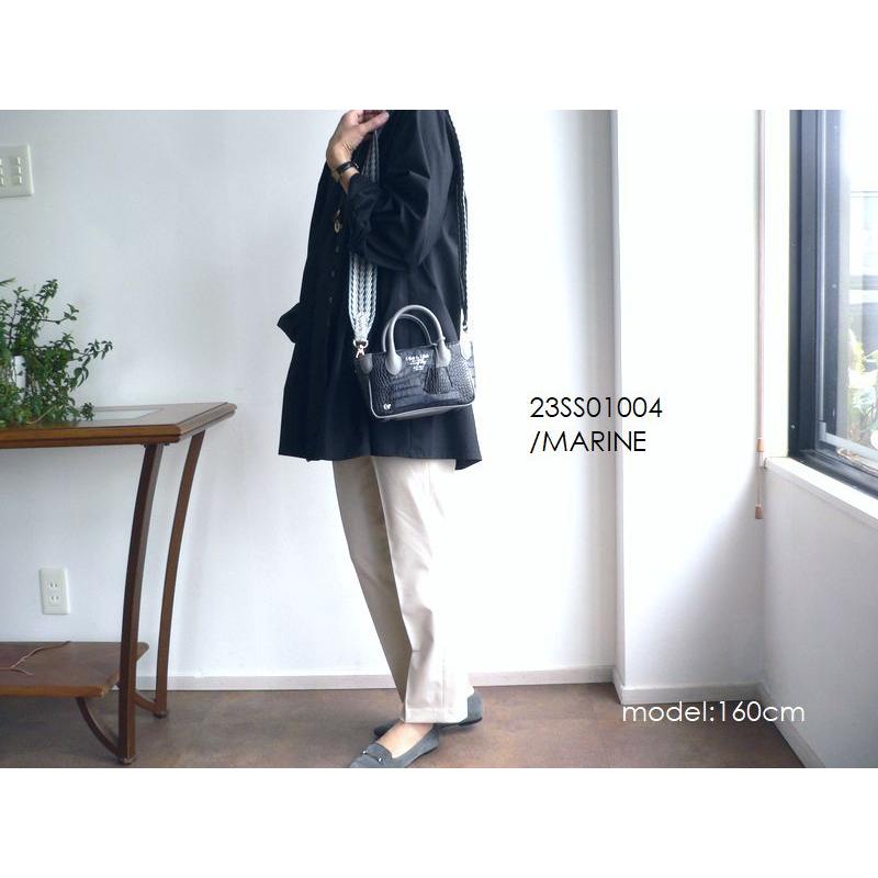 【極美品】ADMJ ハンドバッグ マイクロミニ クロコ型押し レザー パープル A.D.M.J（エーディーエムジェイ） クーポン対象外 ADMJ バッグ クロコ