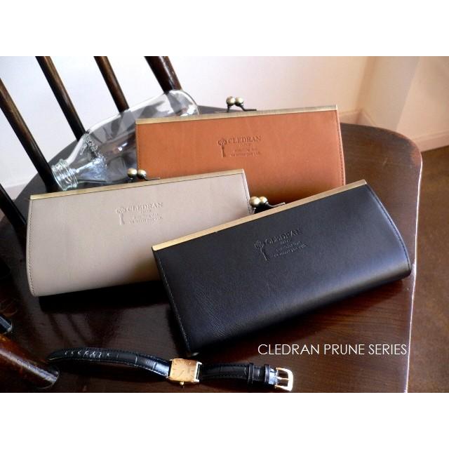 ノベルティ CLEDRAN クレドラン オイルレザー がま口 長財布 CL2717 PRUNE キャメル/チョコブラウン/グレージュ/ブラック