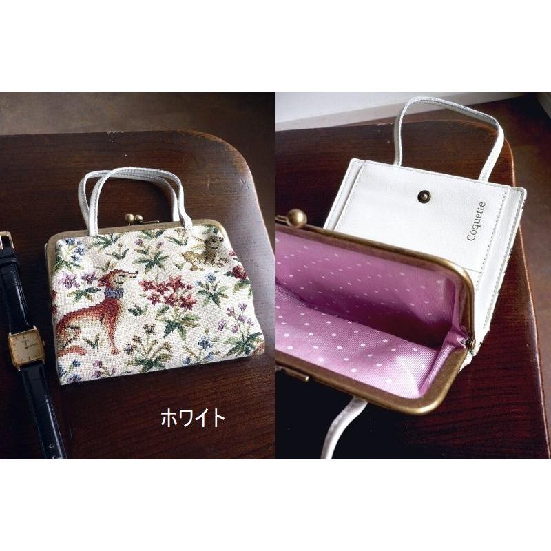 Coquette（コケット） ゴブラン織り レザー がま口ウォレット 折り財布