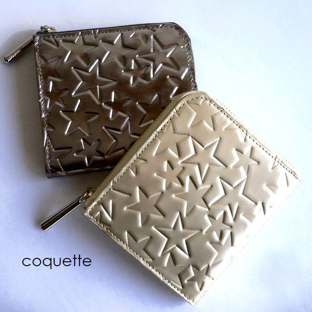 Coquette（コケット） 財布 星柄 スター型押し 折り財布 LZIP S G0173 