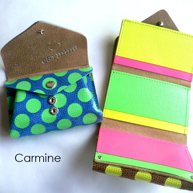 Carmine（カーマイン） ドットレザー ネオンカラー コンパクト