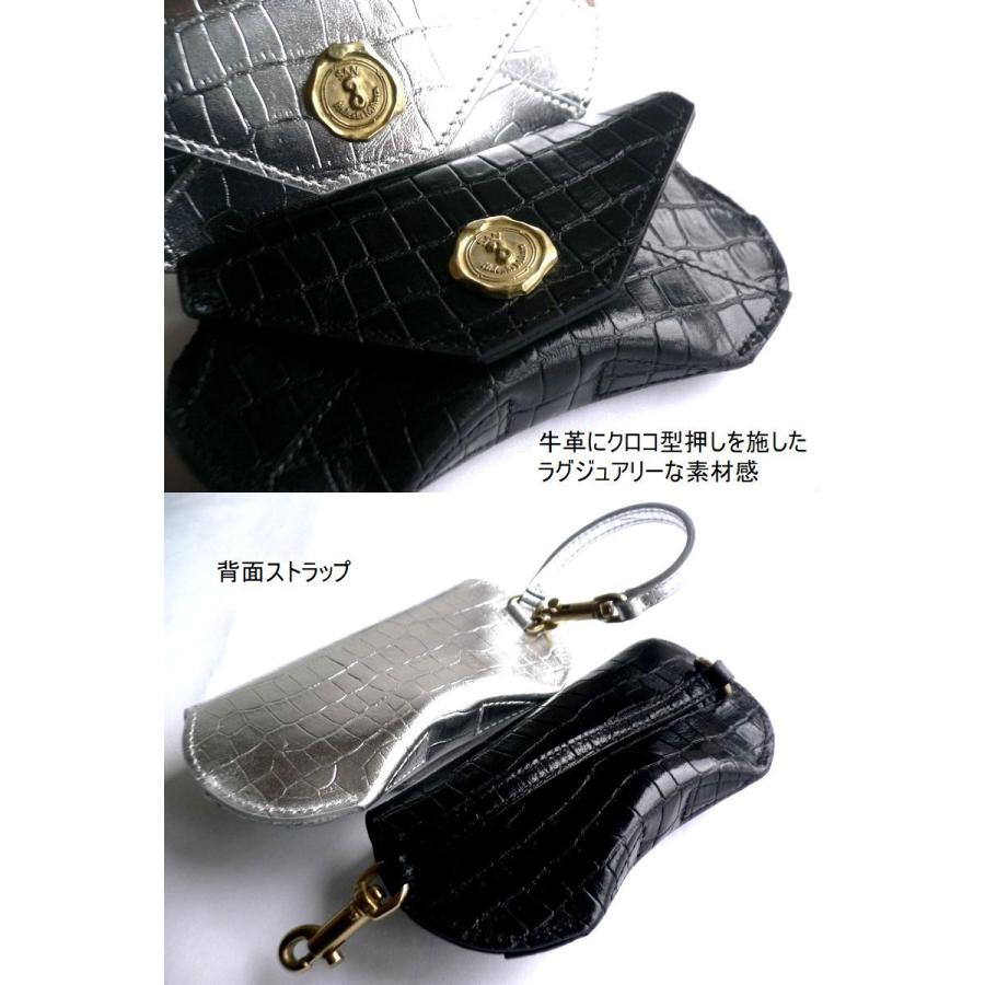 SAN HIDEAKI MIHARA（サンヒデアキミハラ） 眼鏡 メガネケース クロコ
