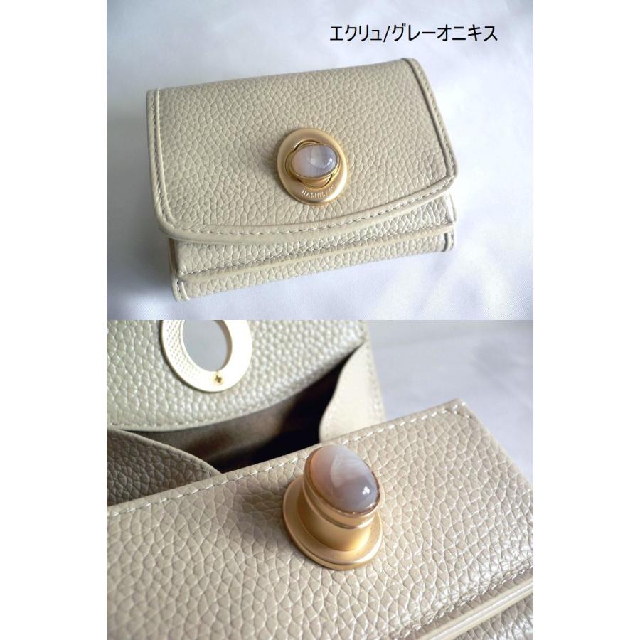 Hashibami（ハシバミ） 三つ折り 財布 ジェムストーン ミニウォレット