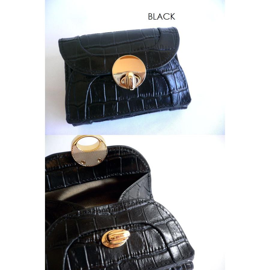 Hashibami（ハシバミ） 三つ折り 財布 ニュー ラウンドフォルム クロコ