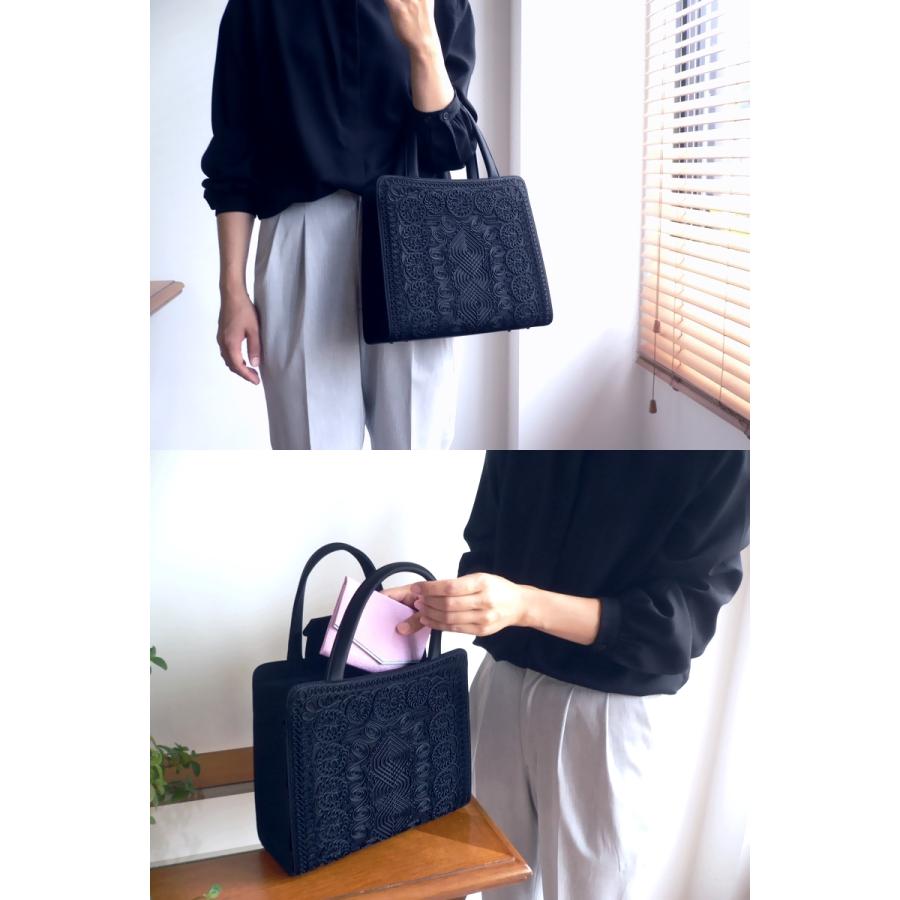 IWASA 黒 和装用ハンドバッグ 岩佐90周年記念モデル 博多織フォーマルバッグ